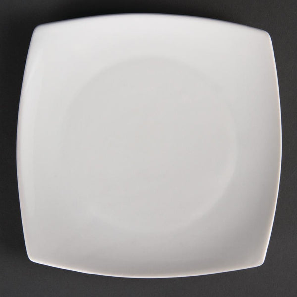 Assiettes Carrées Bords Arrondis Blanches Olympia 185mm (Lot de 12)