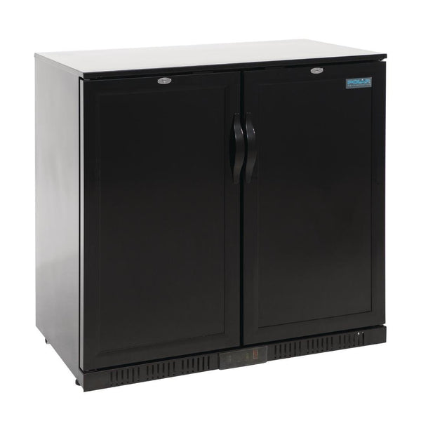 Arrière-bar deux portes pleines pivotantes Polar Série G noir 208L
