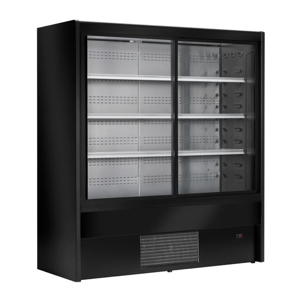 Vitrine libre-service réfrigérée Zoin Cervinho noire avec portes coulissantes 1000mm