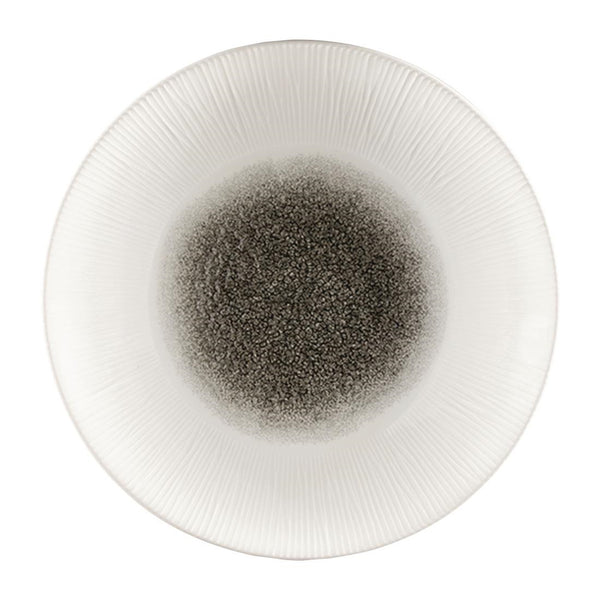 Assiettes creuses Churchill Bamboo centre imprimé quartz noir 281mm (lot de 12)