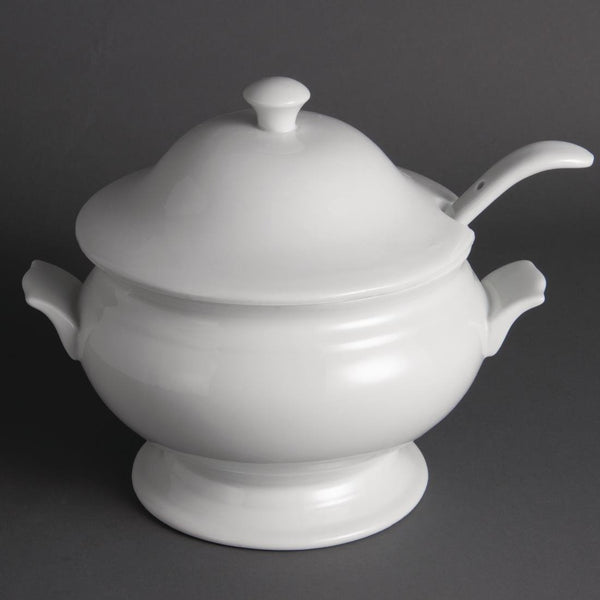 Soupière et louche Olympia Whiteware 2,5L