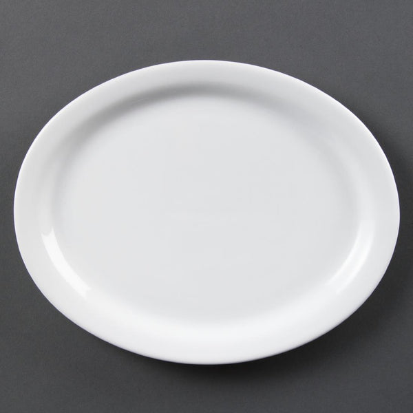 Assiettes Ovales Blanches Olympia 250mm (Lot de 6)