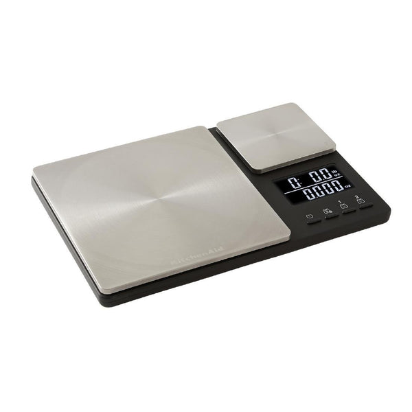 Balance de cuisine double plateforme en inox KitchenAid Global noire