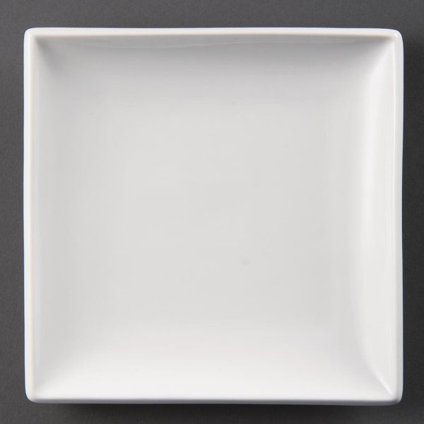 Assiettes Carrées Blanches Olympia Whiteware 180mm (Lot de 12)