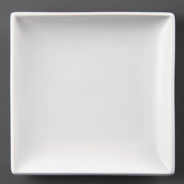 Assiettes Carrées Blanches Olympia Whiteware 240mm (Lot de 12)